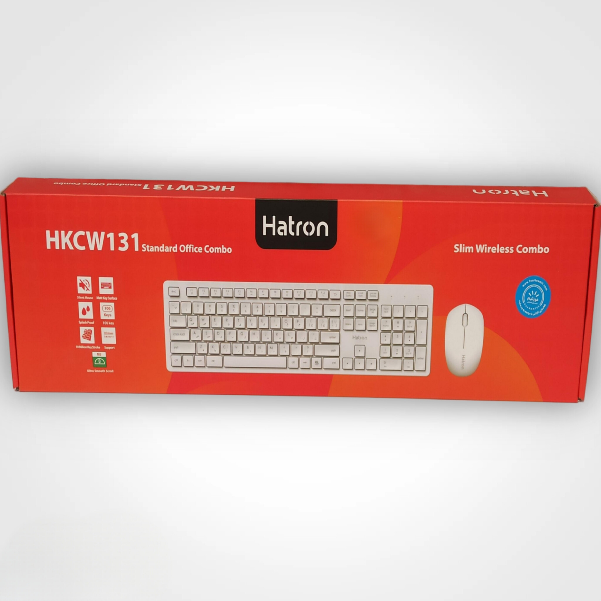 کیبورد و ماوس بی‌سیم هترون مدل HKCW131 سفید