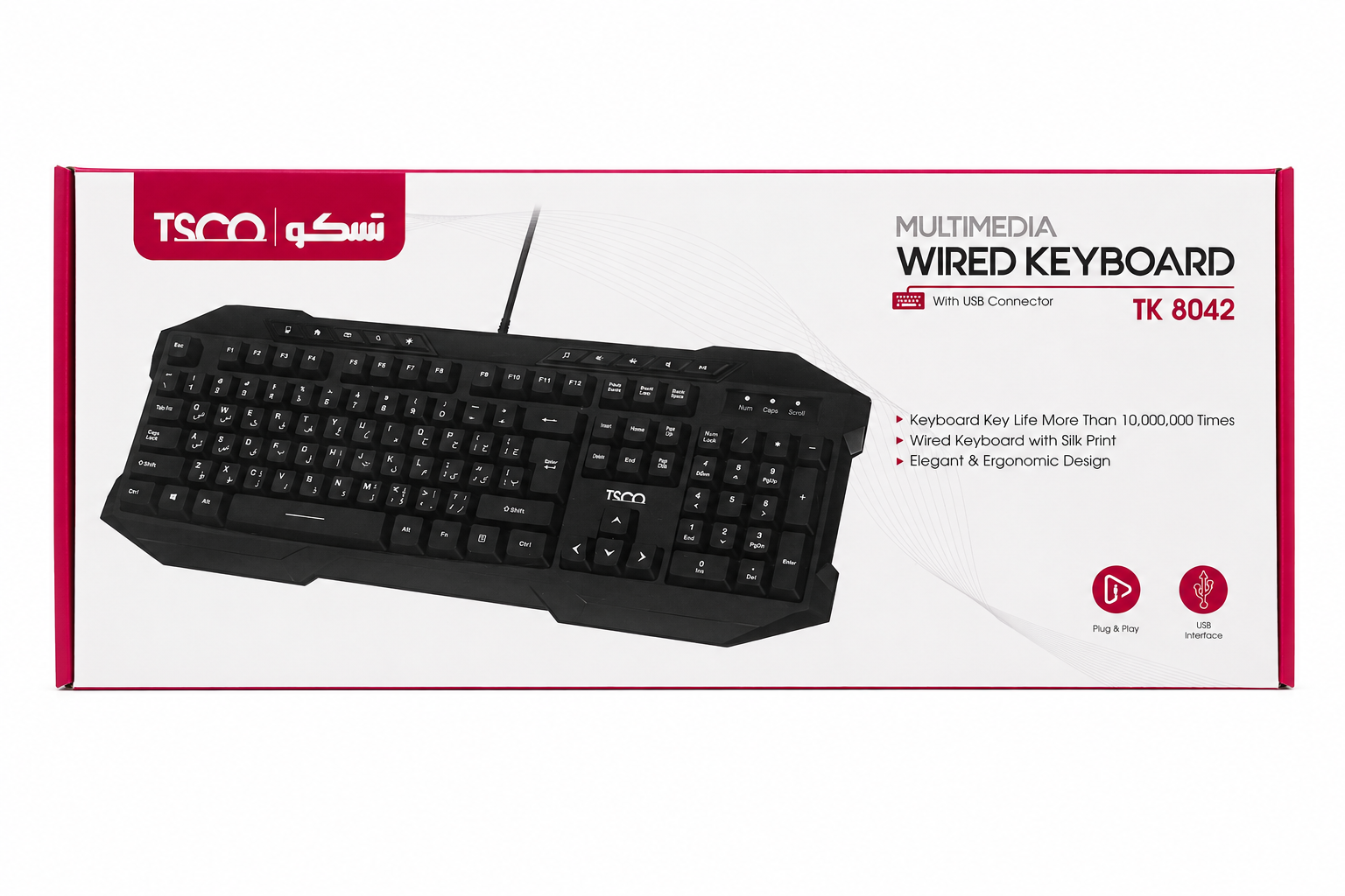 کیبورد سیمی تسکو مدل TSCO TK 8042