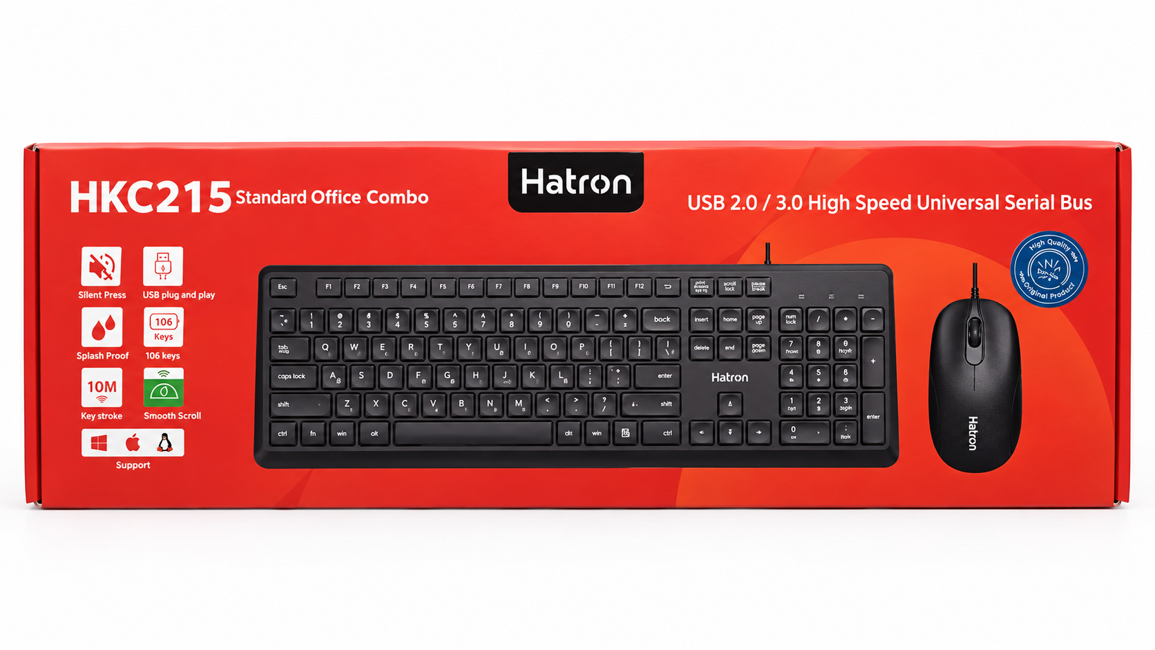 کیبورد و ماوس هترون مدل HKC215